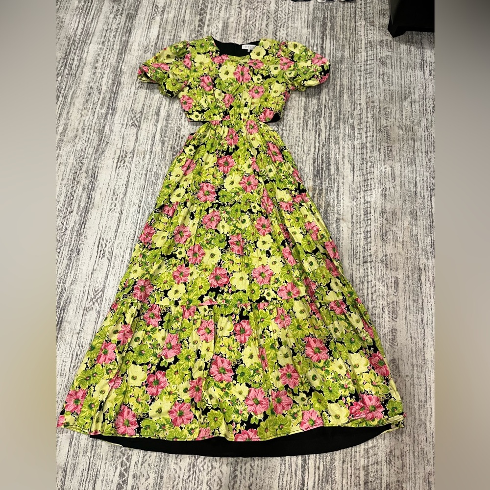 Wayf Floral Dress - Pink and Green